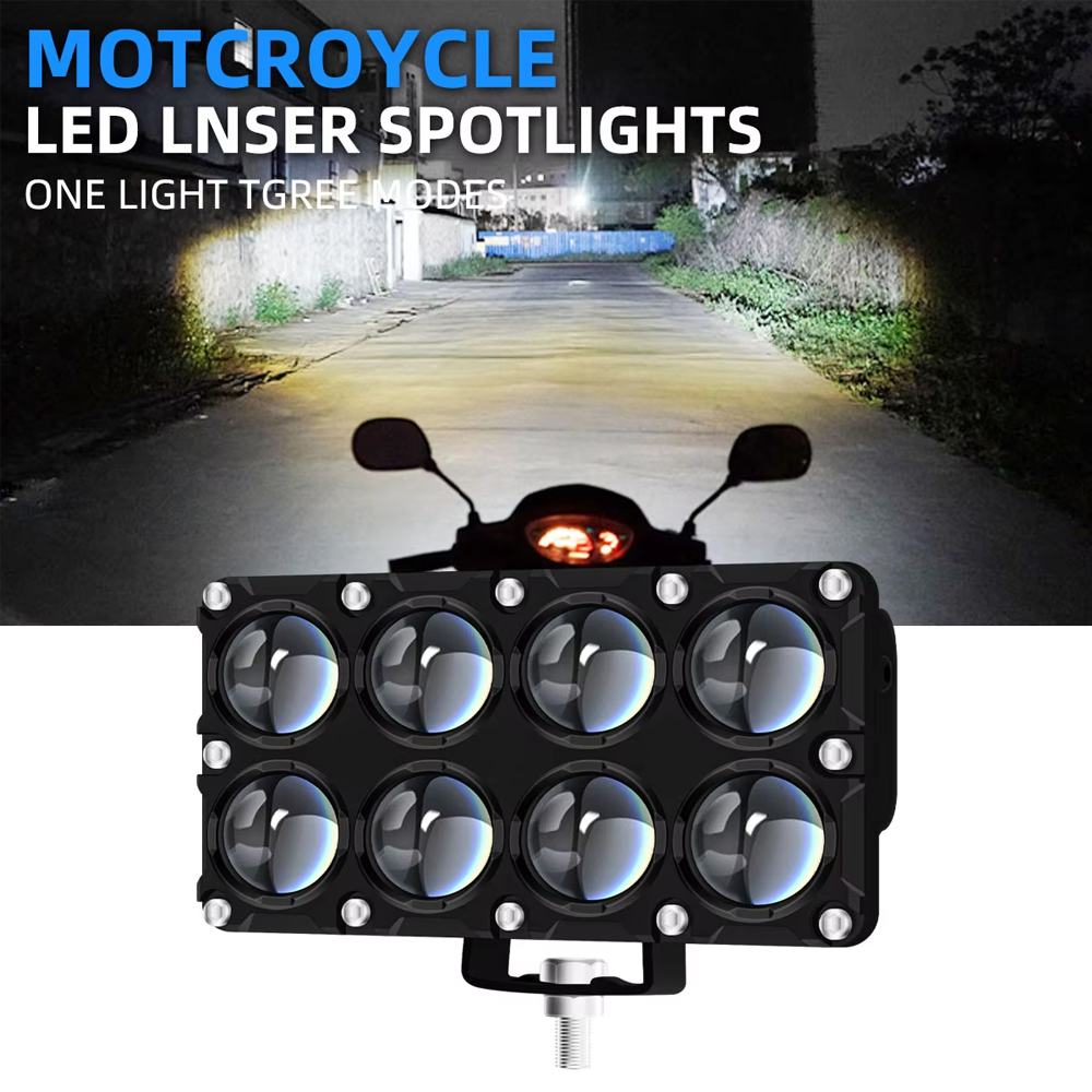 Universal Motorcycle Led Headlight Projector - ไฟสปอร์ตไลท์เสริมสำหรับมอเตอร์ไซค์ 6/8/10 เลนส์ ไฟตัดหมอก ไฟโปรเจคเตอร์ ไฟหน้าเสริม
