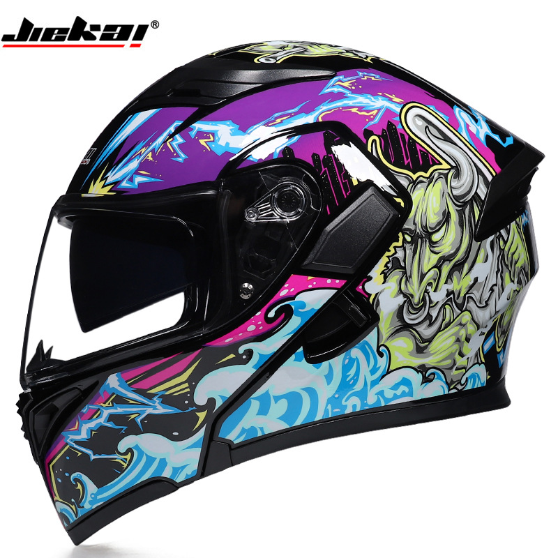 Full Face Motorcycle Helmet With Bluetooth - หมวกกันน็อคแบบเต็มใบ บลูทูธ ป้องกันฝ้า เลนส์คู่ ได้รับมาตรฐาน DOT