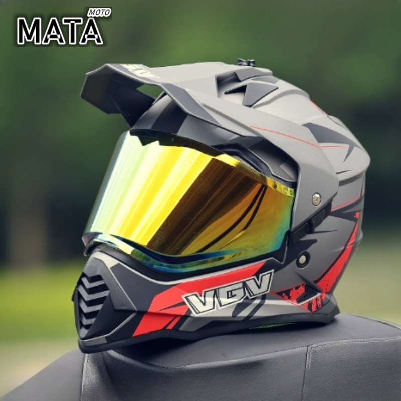 Full Face Motorcycle Helmet With Bluetooth - หมวกกันน็อคมอเตอร์ไซค์ VGV Motocross ได้รับการรับรองมาตรฐาน ECE DOT