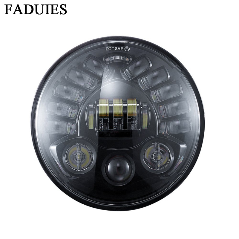 Universal Motorcycle Led Headlight Projector - ไฟหน้าโปรเจคเตอร์ LED ทรงกลมแบบปรับได้ขนาด 7 นิ้ว สำหรับมอเตอร์ไซค์