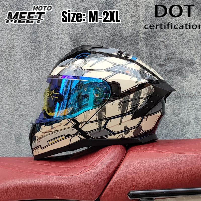 หมวกกันน็อคสำหรับขับมอเตอร์ไซค - Dual Visor Motorcycle Racing Helmet บทวิจารณ์และราคา