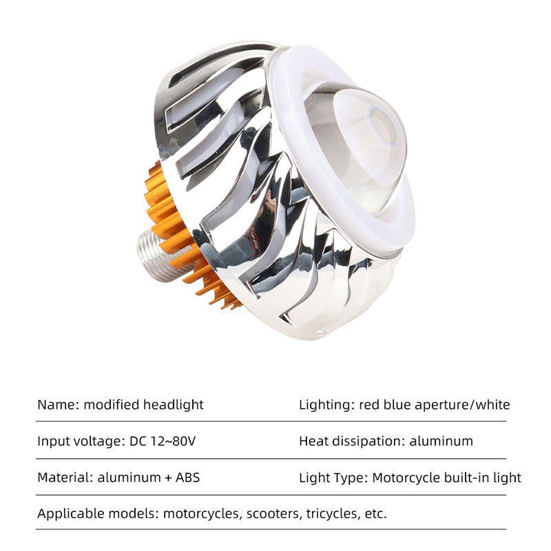 1pcs ไฟหน้ารถจักรยานยนต์ Dual  - Universal Motorcycle Led Headlight Projector บทวิจารณ์และราคา