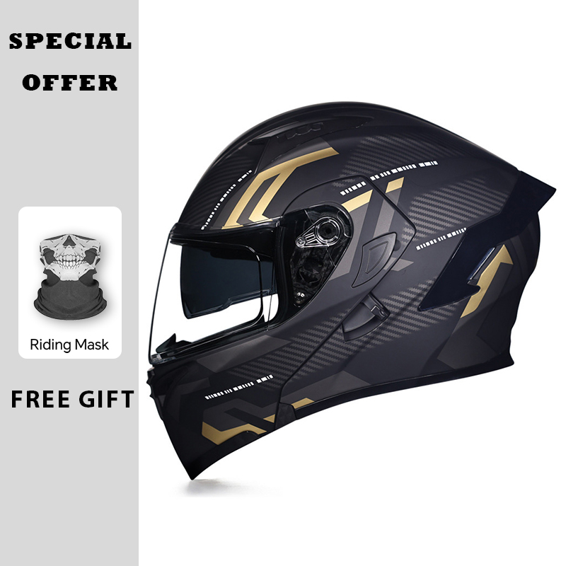 หมวกกันน็อคแบบเปิดคางสำหรับรถจ - Dual Visor Motorcycle Racing Helmet บทวิจารณ์และราคา