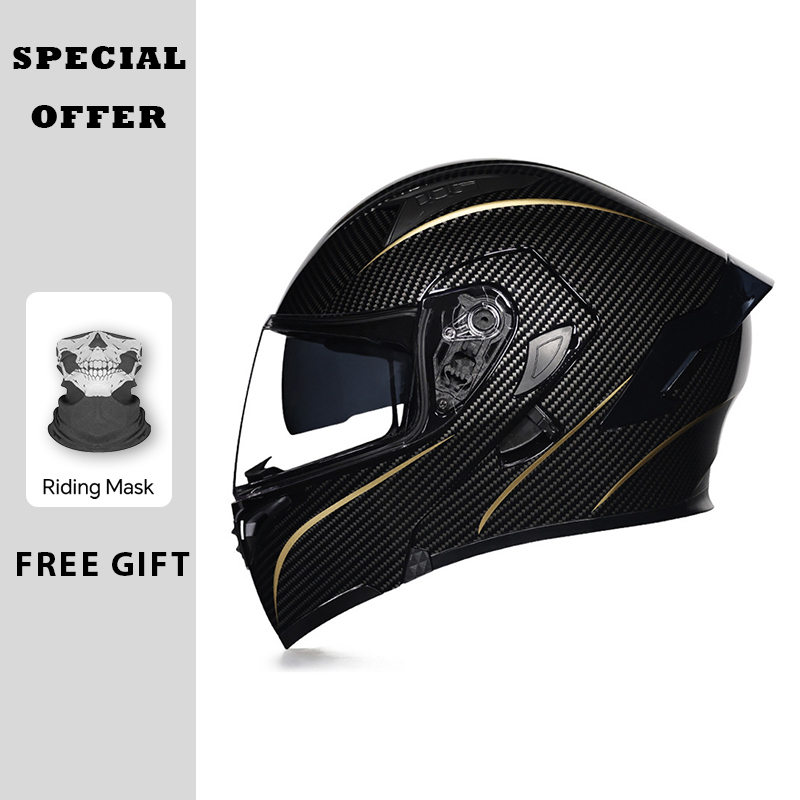 หมวกกันน็อคแบบเปิดคางสำหรับรถจ - Dual Visor Motorcycle Racing Helmet บทวิจารณ์และราคา