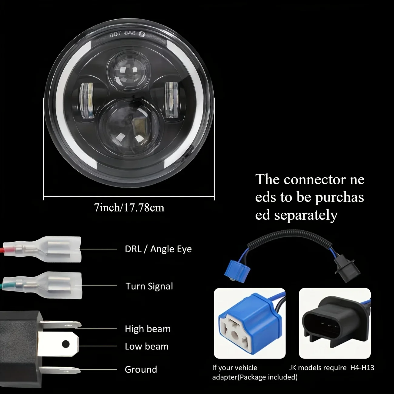 TCYATO ไฟหน้า LED ขนาด 7 นิ้ว  - Universal Motorcycle Led Headlight Projector บทวิจารณ์และราคา